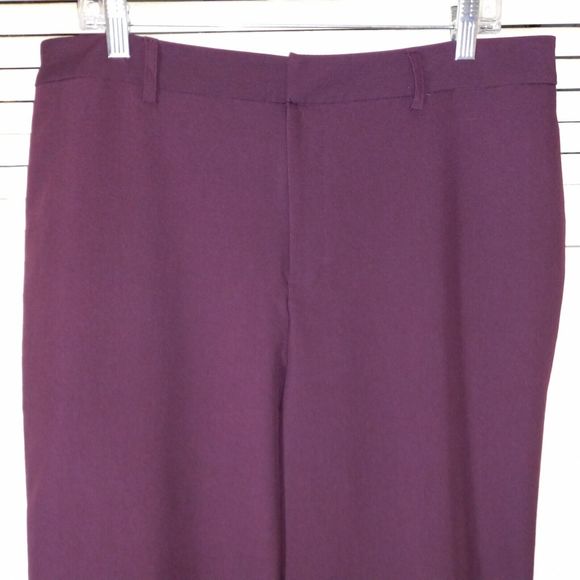 Worthington Trousers With Split Hems Pants Womens Size 14 Wine Pants Career Work - Picture 3 of 13